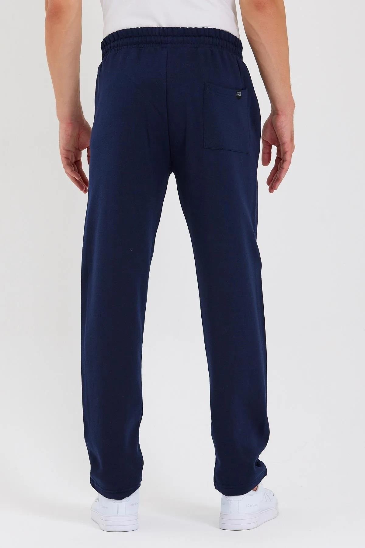 62819 Dewberry Straight Leg Back Pocket Detailed Sweatpants-LACİVERT
