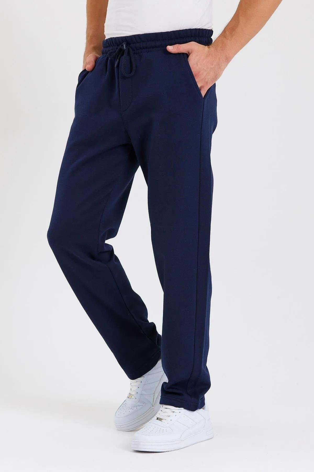 62819 Dewberry Straight Leg Back Pocket Detailed Sweatpants-LACİVERT