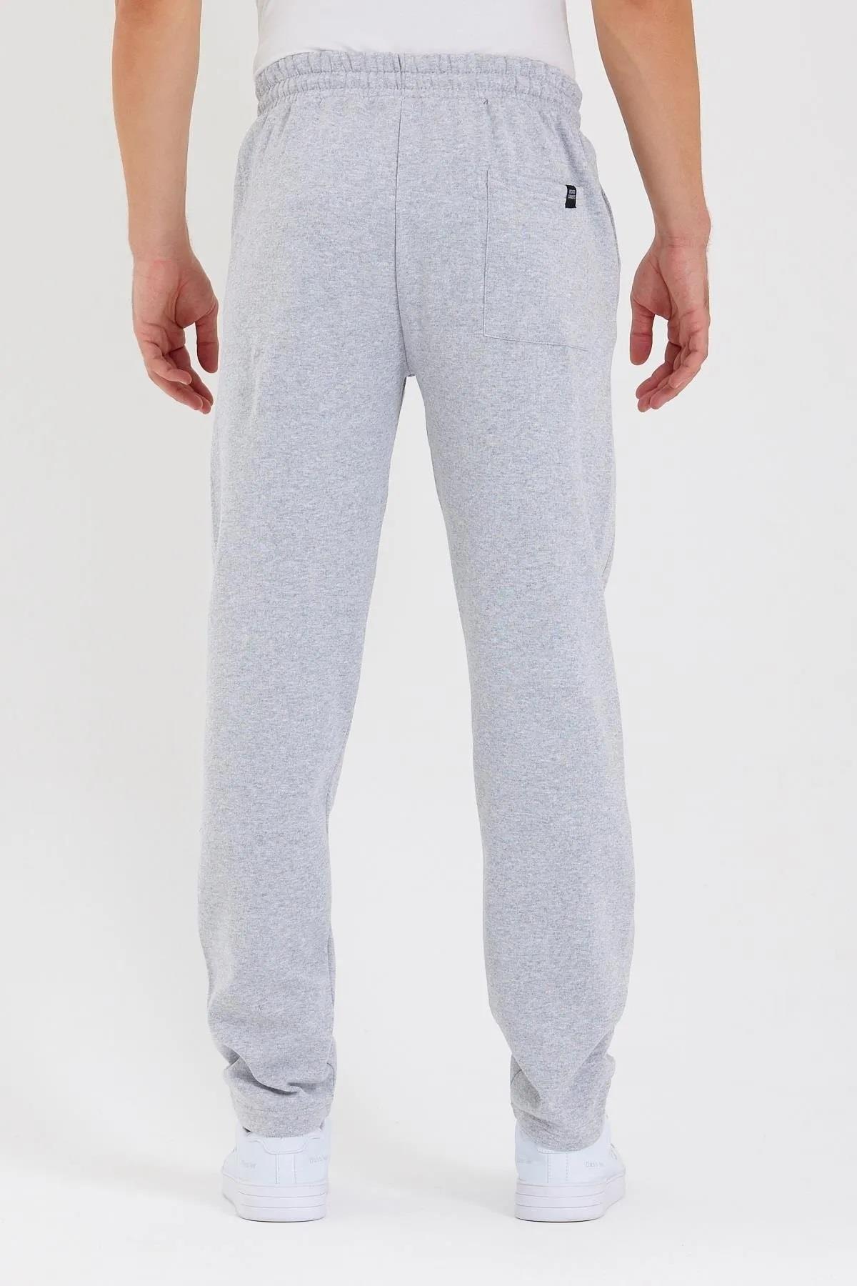 62819 Dewberry Straight Leg Back Pocket Detailed Sweatpants-GRİ