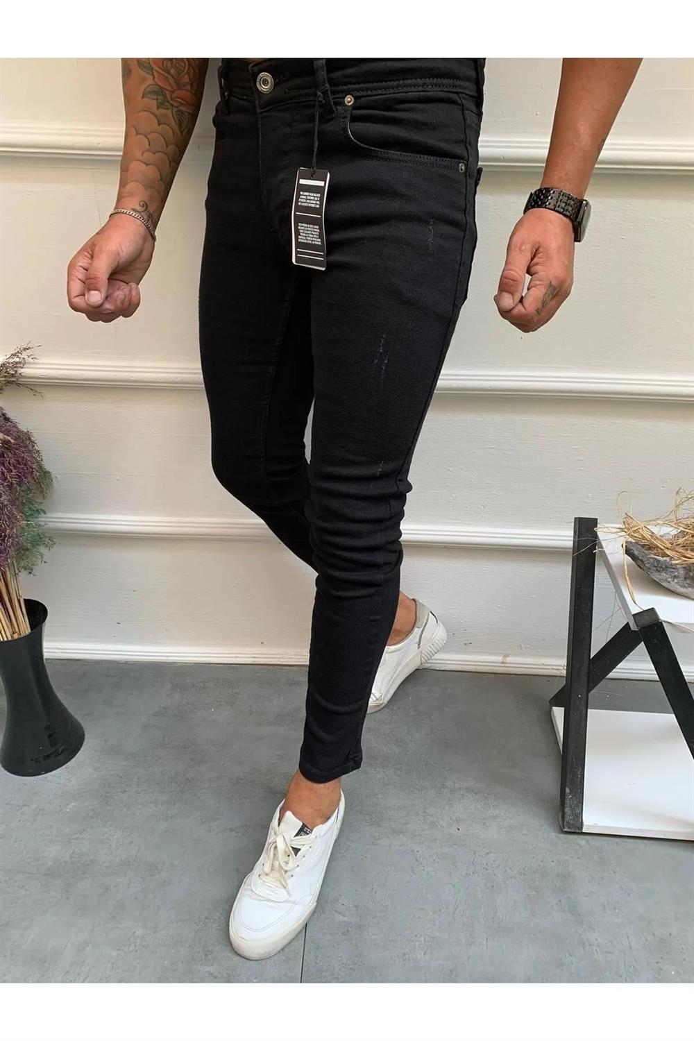 64205 Dewberry Skinny Fit Mens Trousers-SİYAH