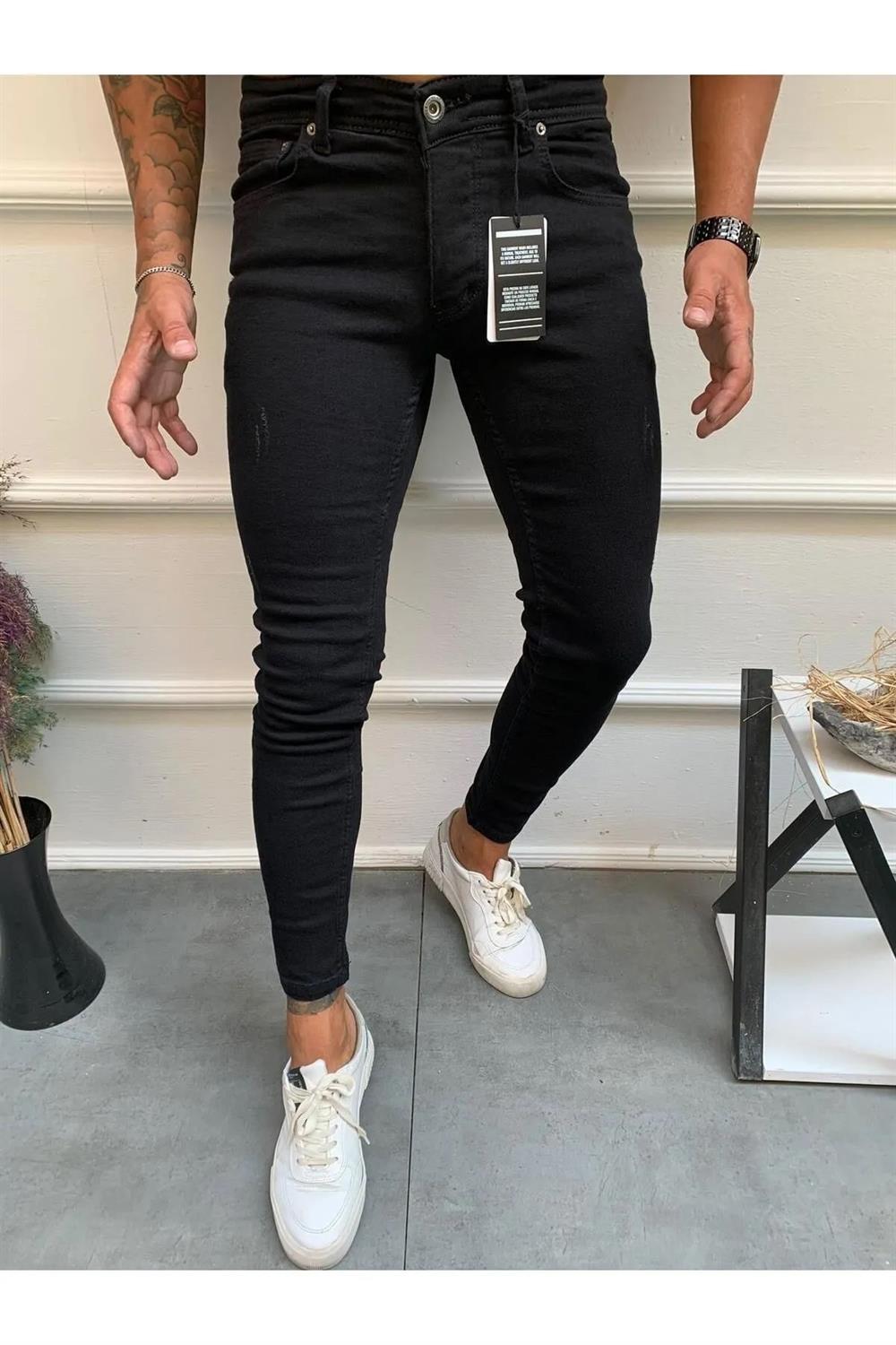 64205 Dewberry Skinny Fit Mens Trousers-SİYAH