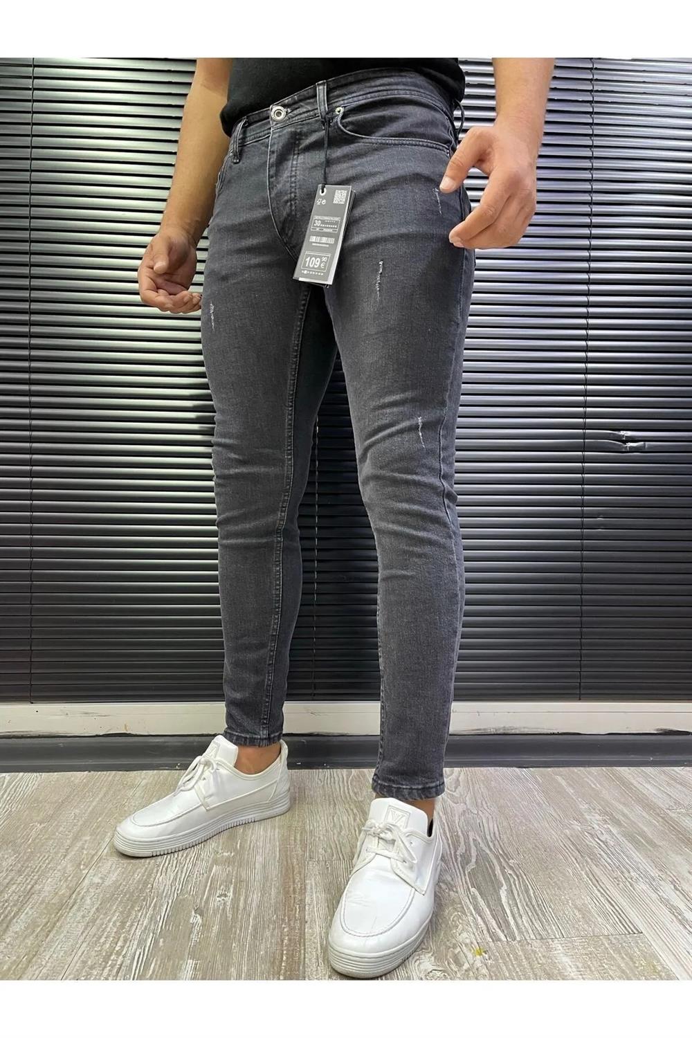 64205 Dewberry Skinny Fit Mens Trousers-GRİ