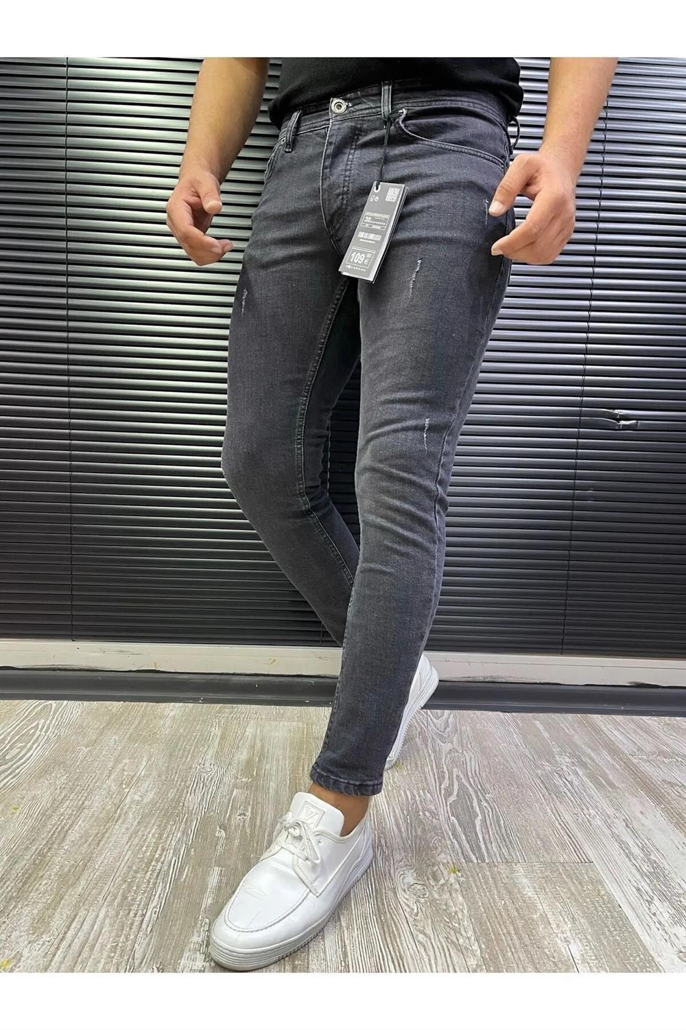 64205 Dewberry Skinny Fit Mens Trousers-GRİ