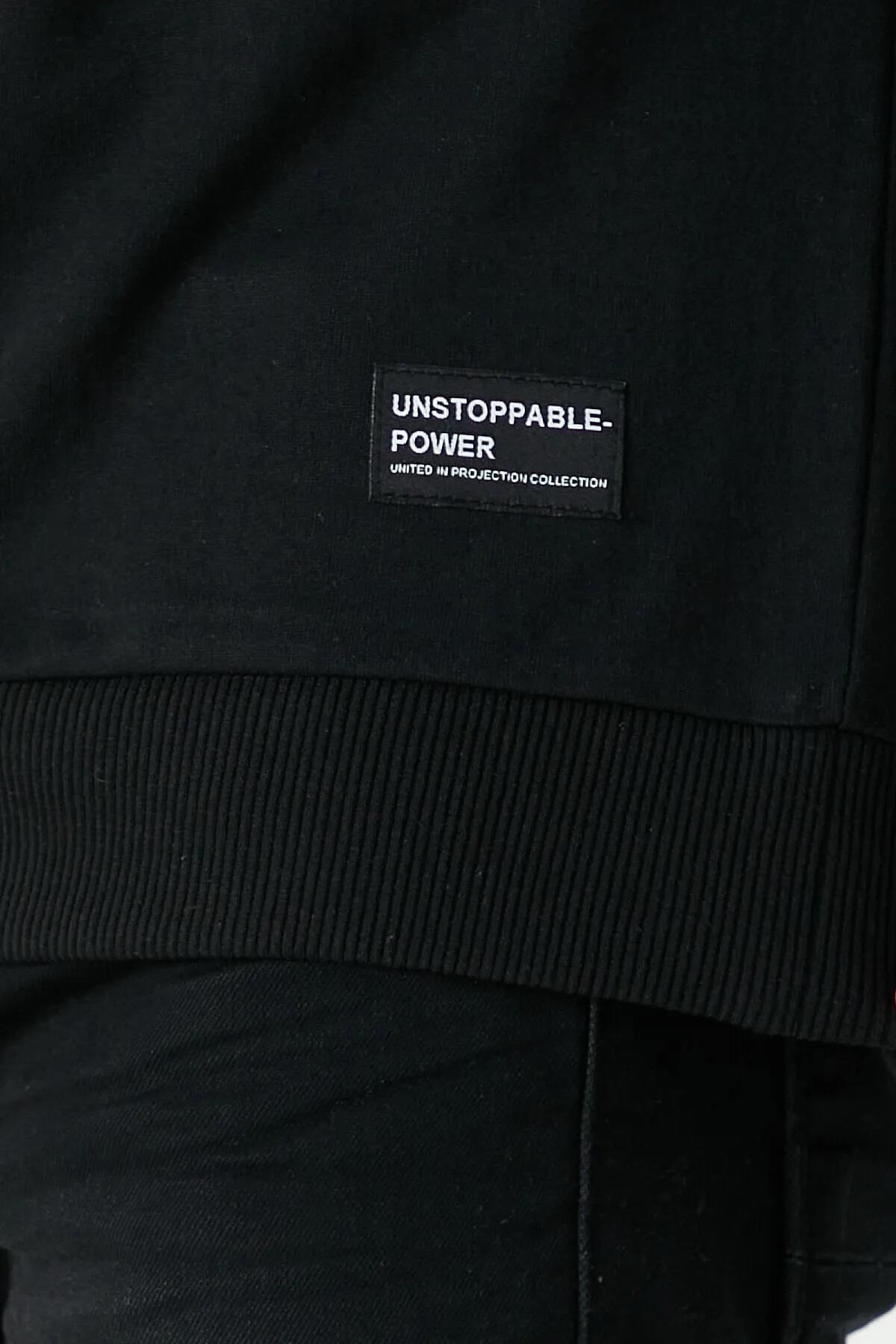 64602 Dewberry Basic Crew Neck Mens Sweatshirt-SİYAH