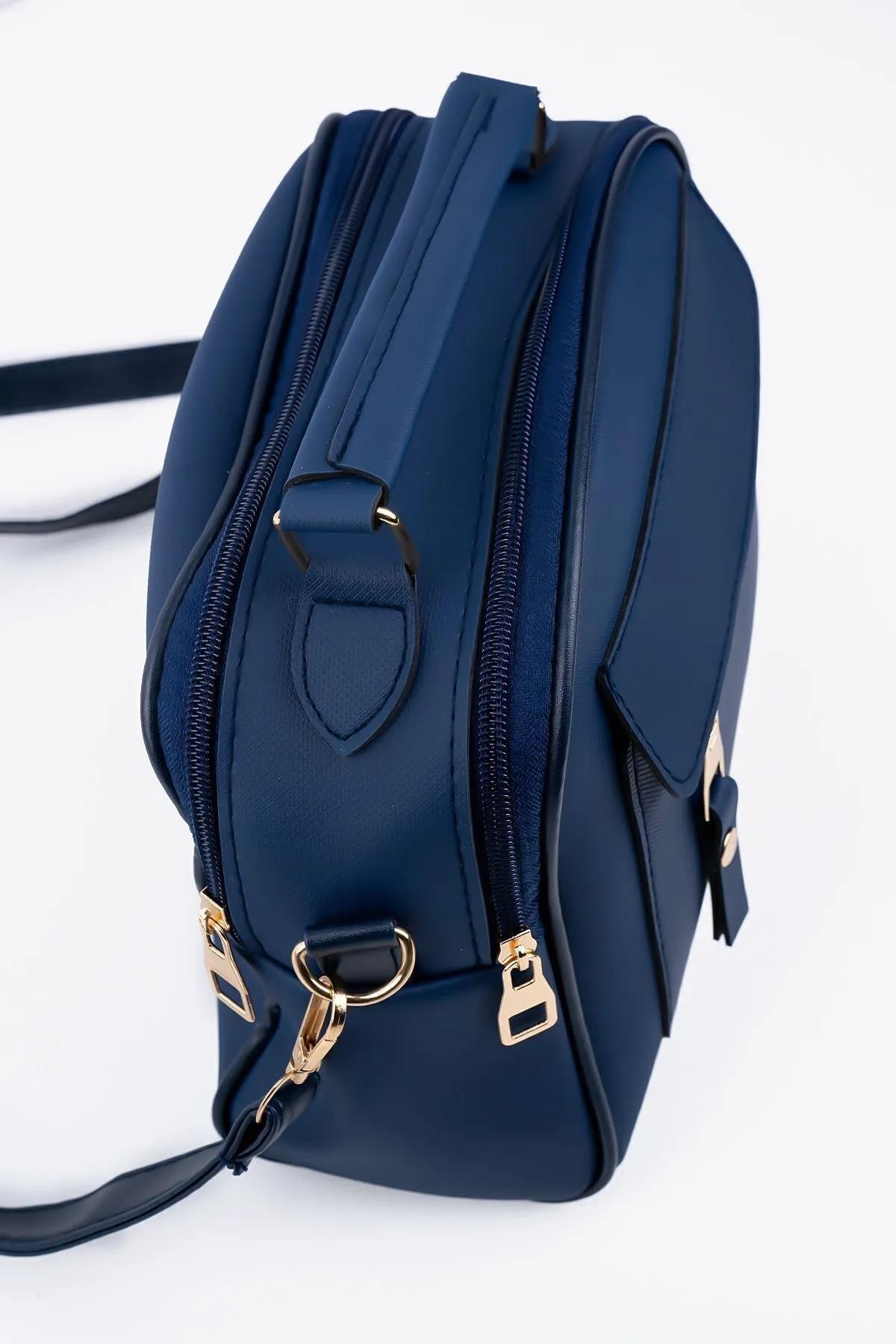 67330 Dewberry Womens 3 Compartment Adjustable Shoulder Bag-LACİVERT