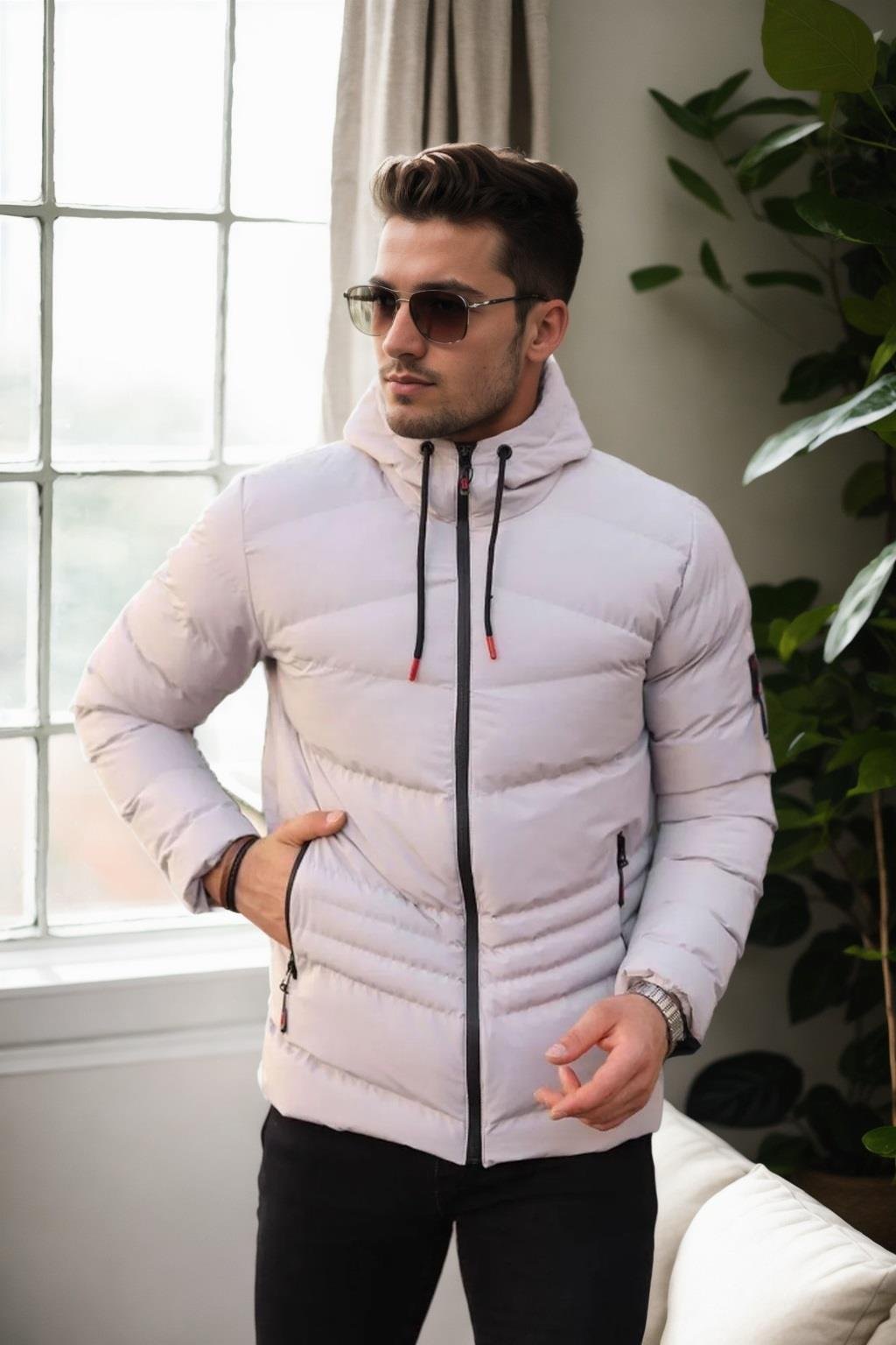 67514 Dewberry Hooded Winter Mens Puffer Coat-TAŞ