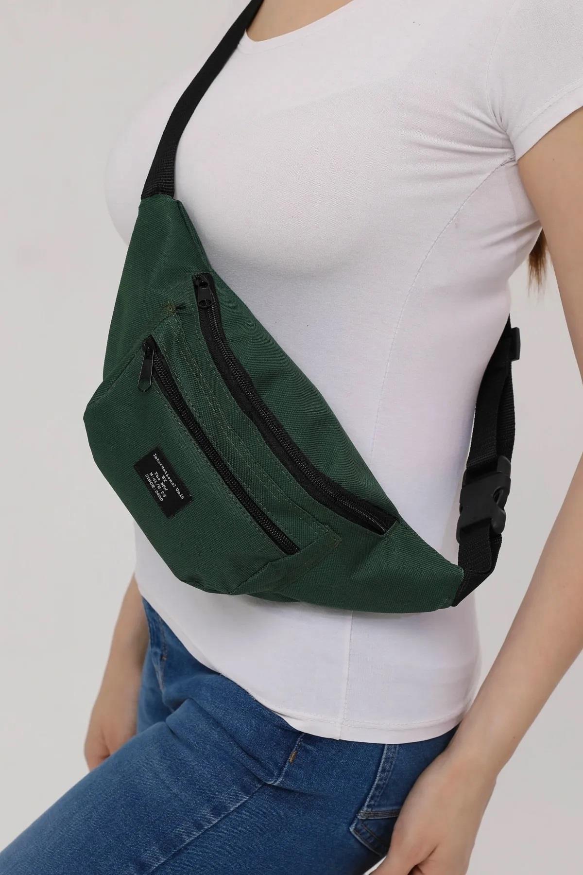 72422 Dewberry Unisex 2 Compartment Shoulder and Waist Bag-HAKİ