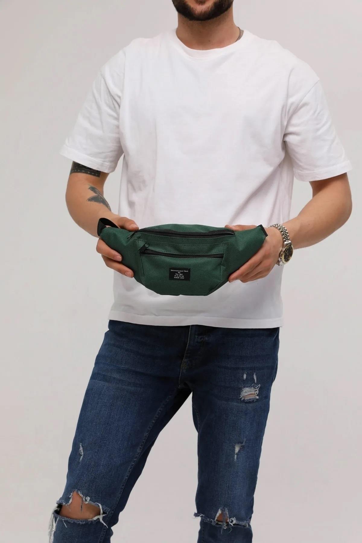 72422 Dewberry Unisex 2 Compartment Shoulder and Waist Bag-HAKİ