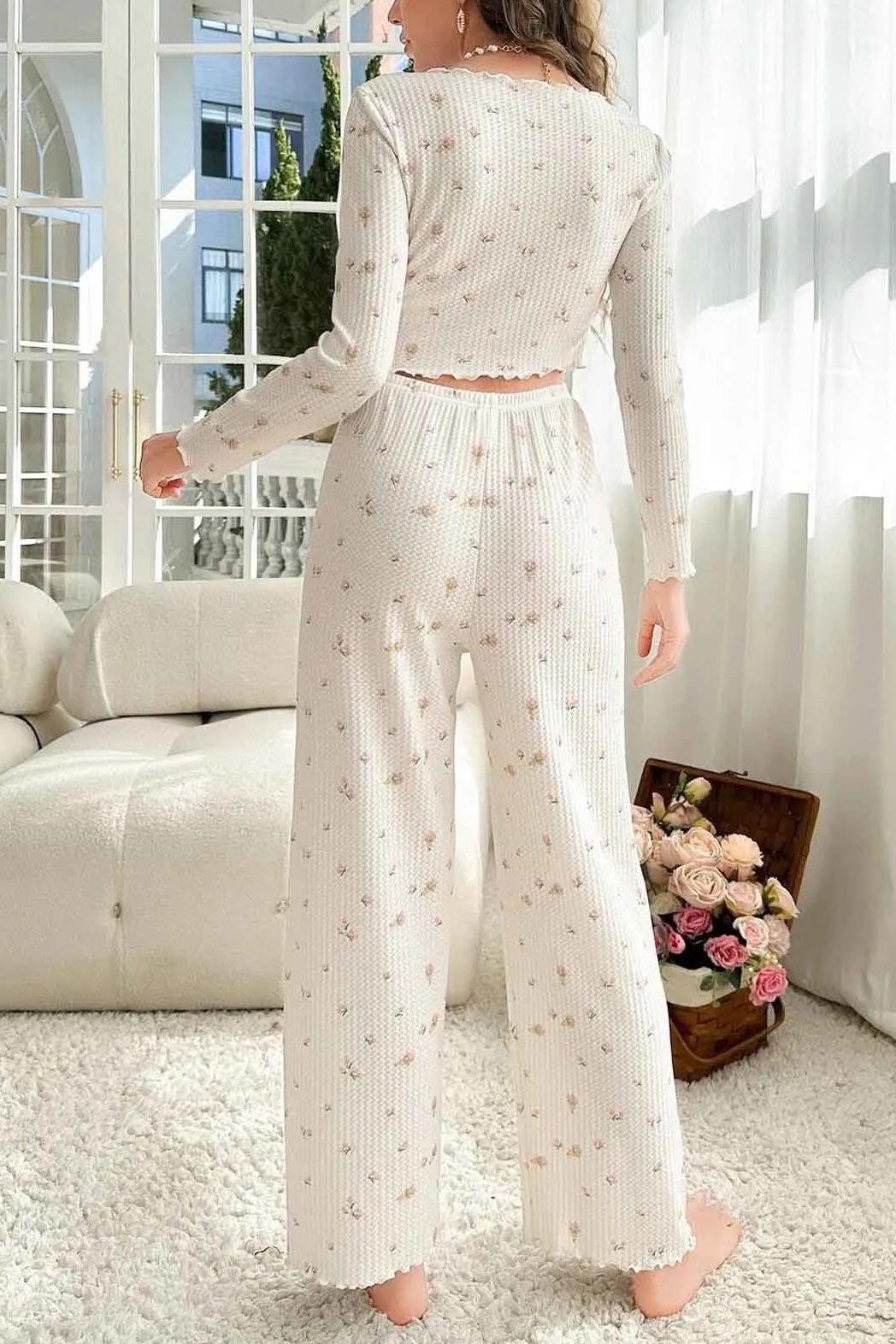 76638 Dewberry Special Fabric Printed Long Sleeve Pyjamas-ÇOK RENKLİ