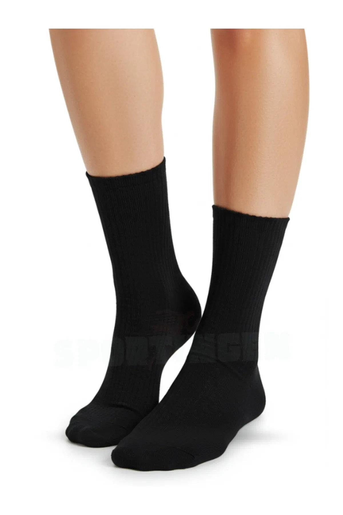 77603 Dewberry Set of 6 Pairs Tennis Length Plain Socks-SİYAH