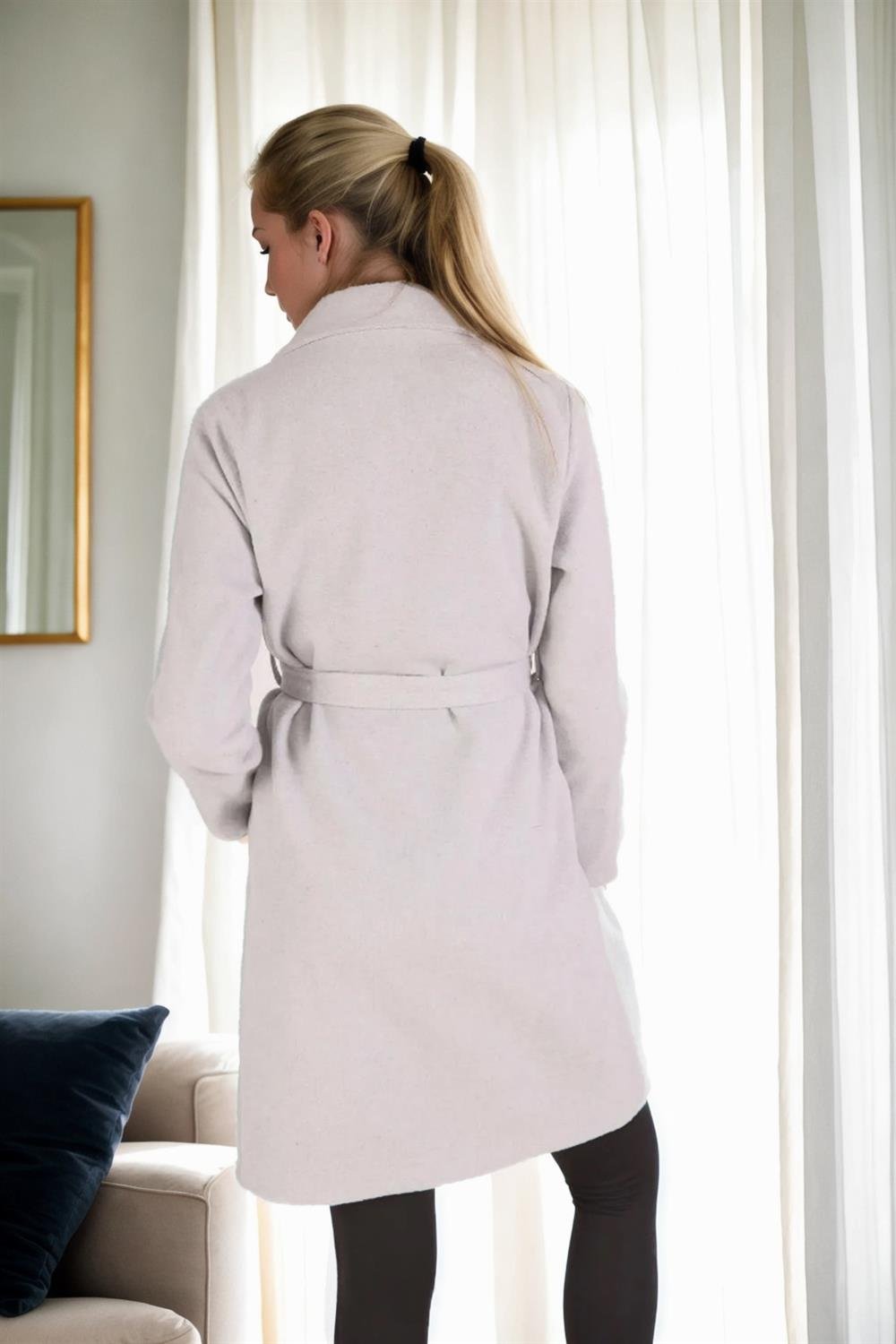79405 Dewberry Long Women Coat-GRİ