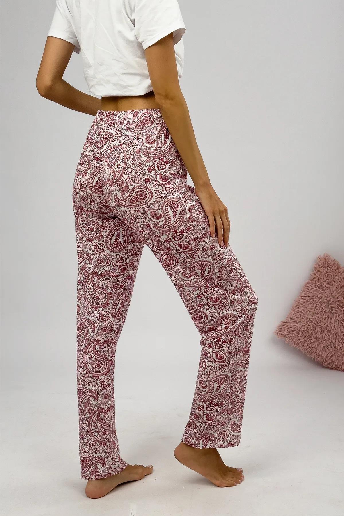 80156 Dewberry Women Pyjama Bottom-BORDO