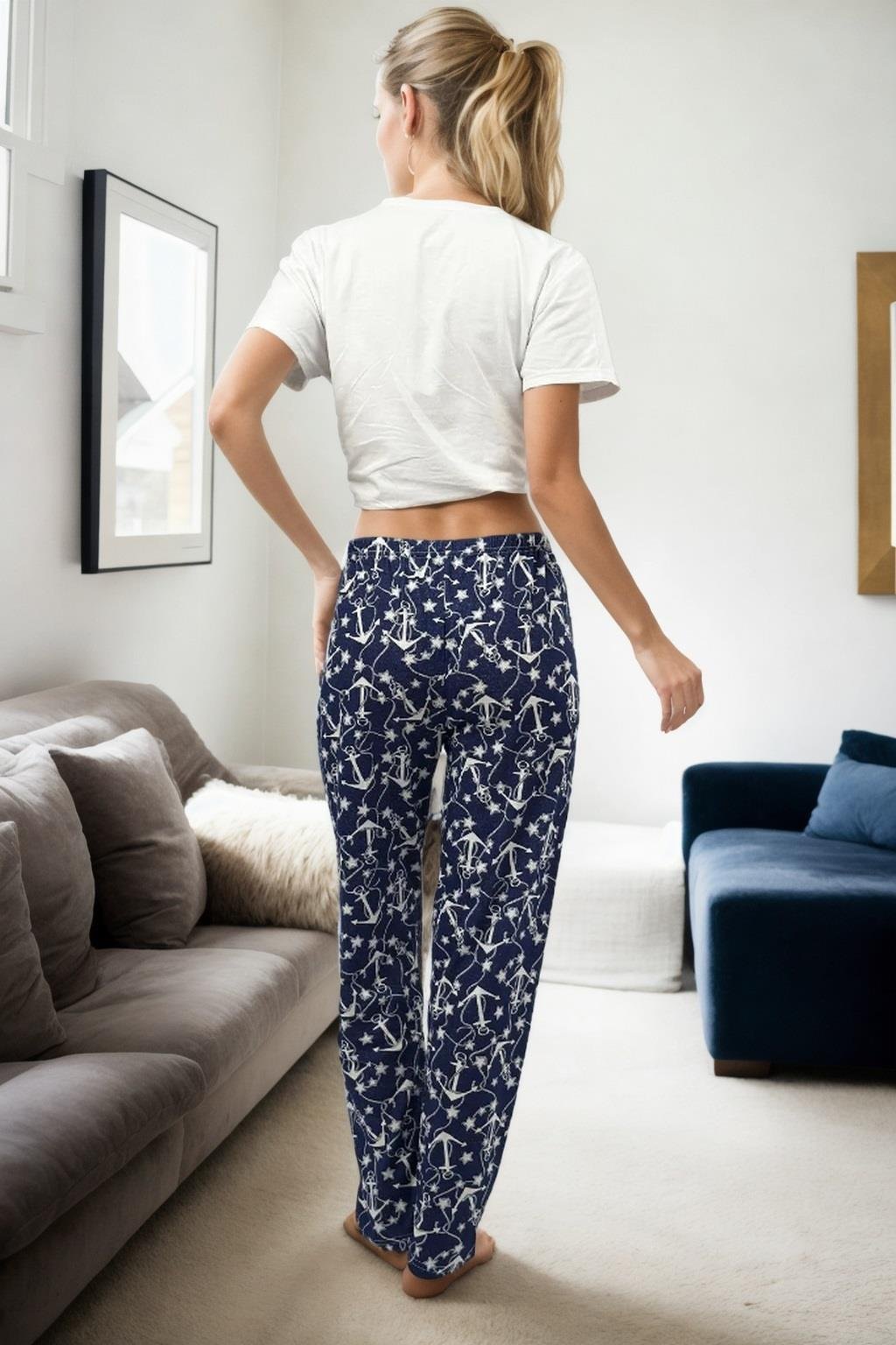 80156 Dewberry Women Pyjama Bottom-LACİVERT