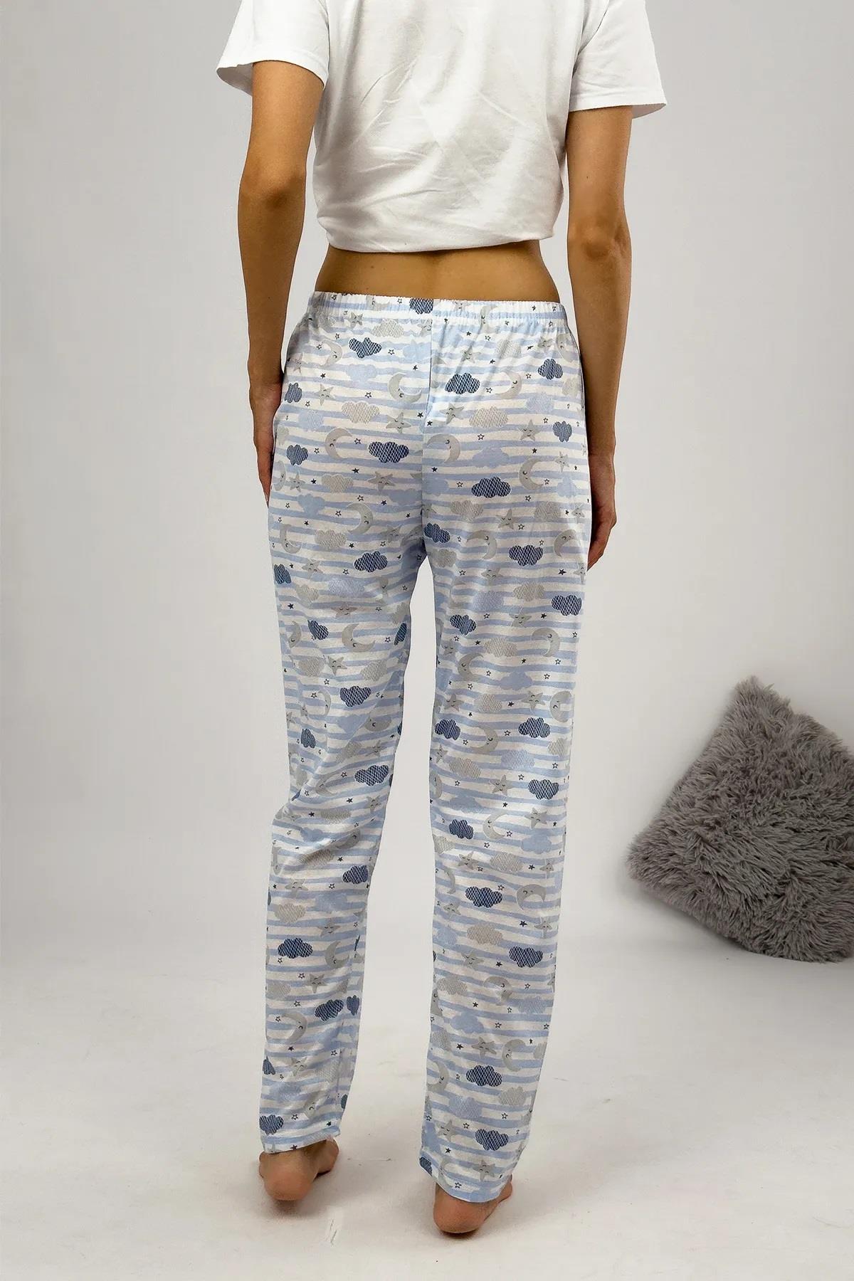 80156 Dewberry Women Pyjama Bottom-MAVİ
