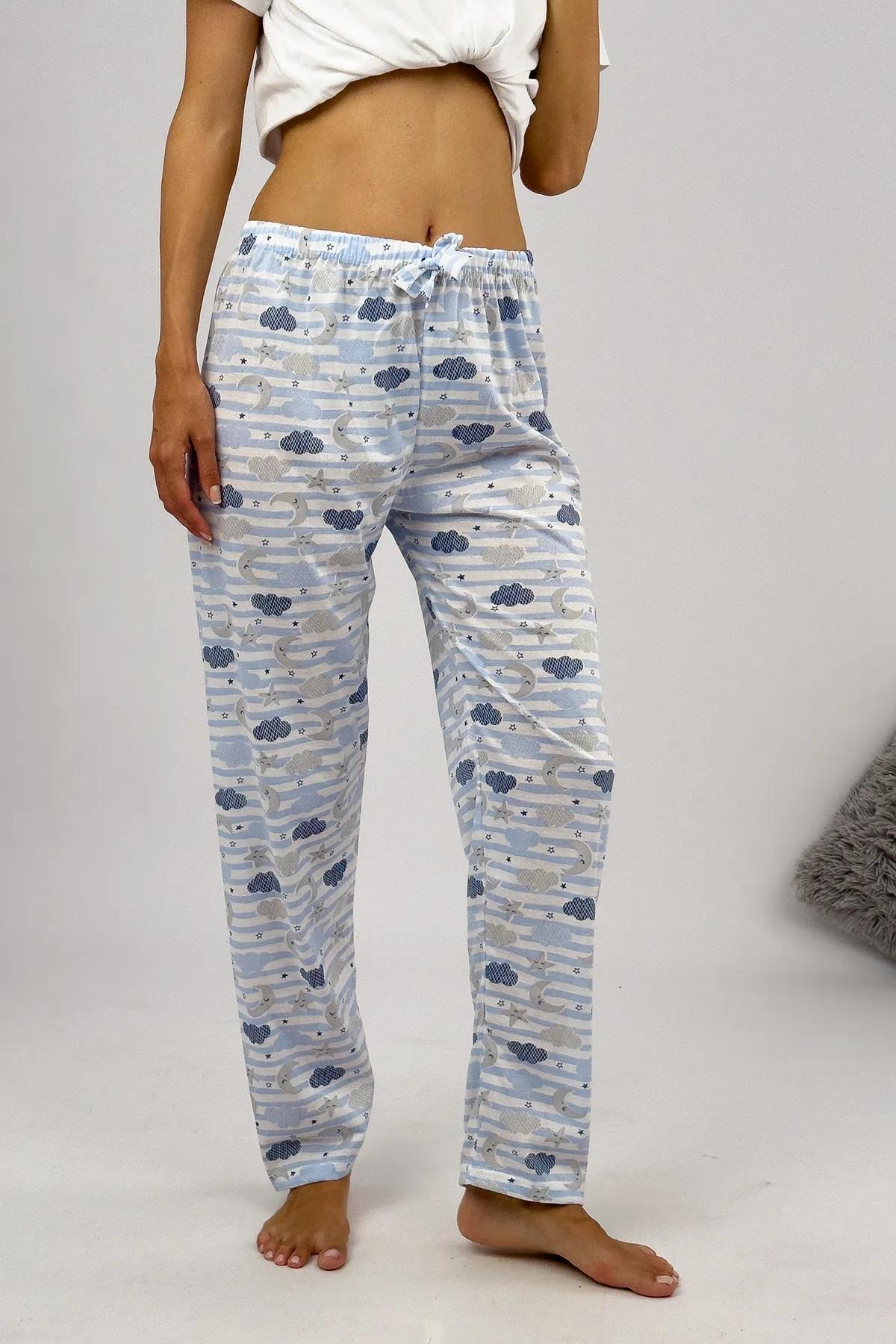 80156 Dewberry Women Pyjama Bottom-MAVİ
