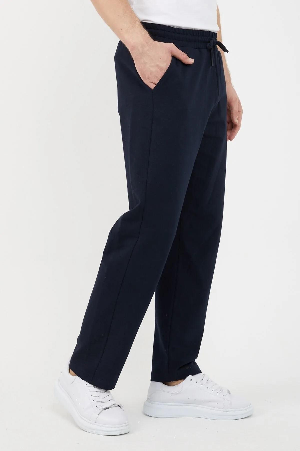 82904 Dewberry Straight Leg Relaxed Cut Mens Sweatpant-LACİVERT