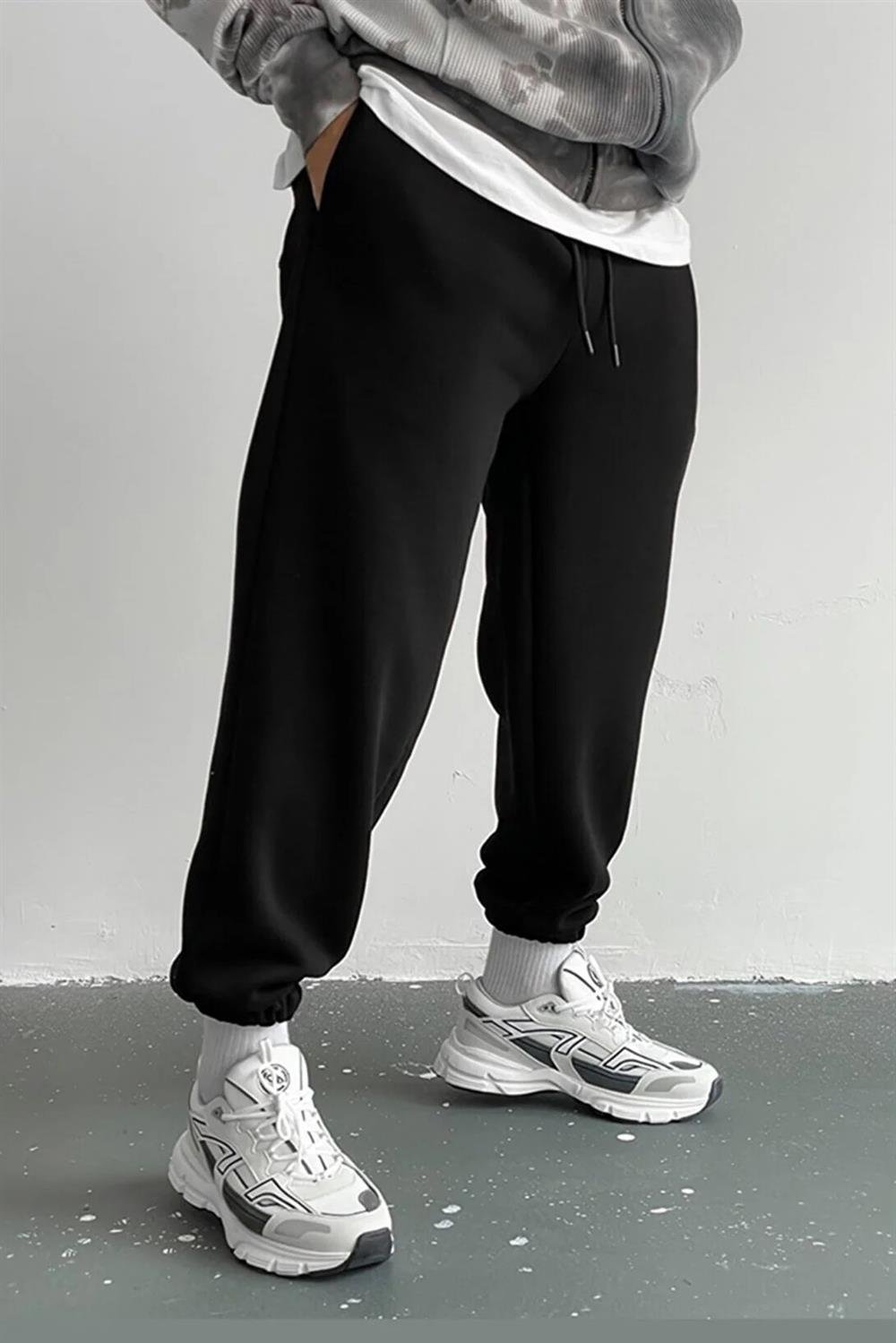 84184 Dewberry 3 Thread Mens Sweatpants-SİYAH