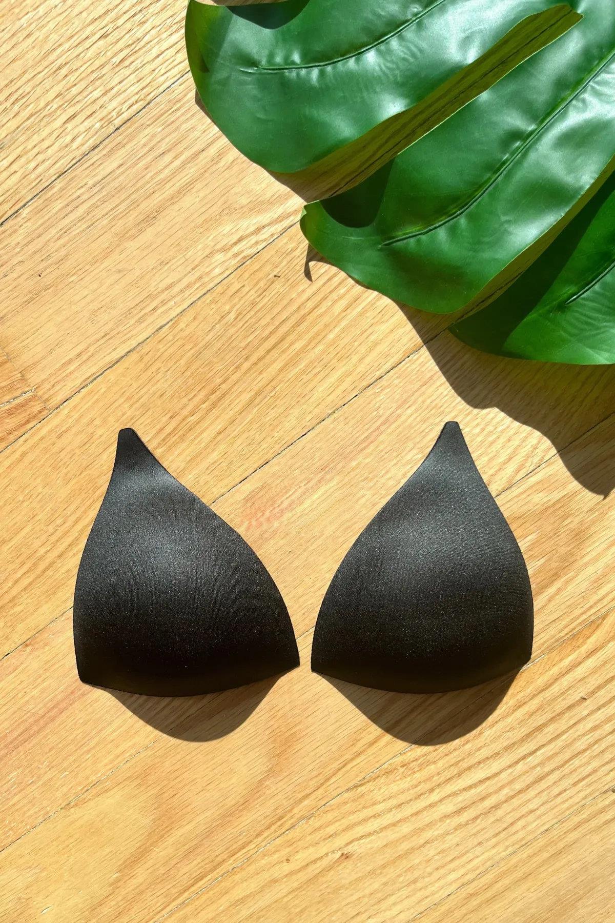 84322 Dewberry Triangle Bikini Top with Double Push-Up Pad-SİYAH
