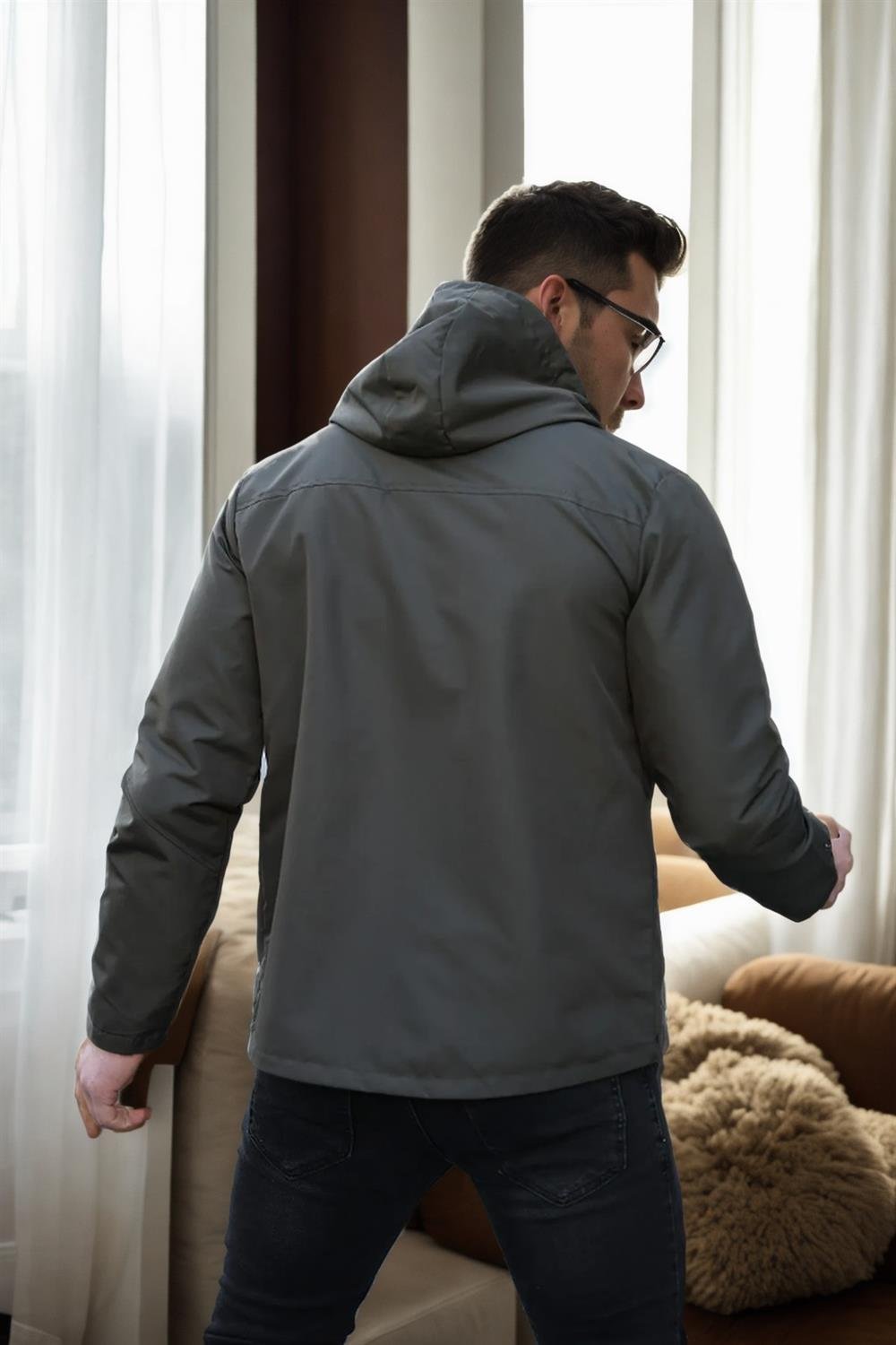 86622 Dewberry Hooded Mens Seasonal Jacket-HAKİ