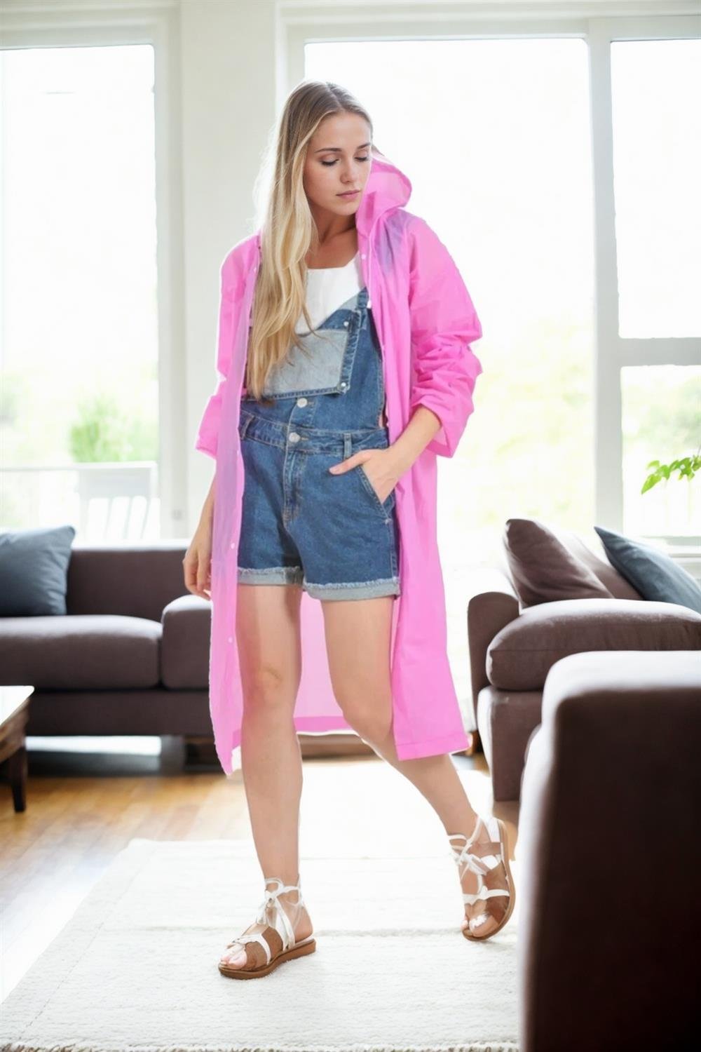 89762 Dewberry Waterproof Windproof Womens Raincoat-PEMBE