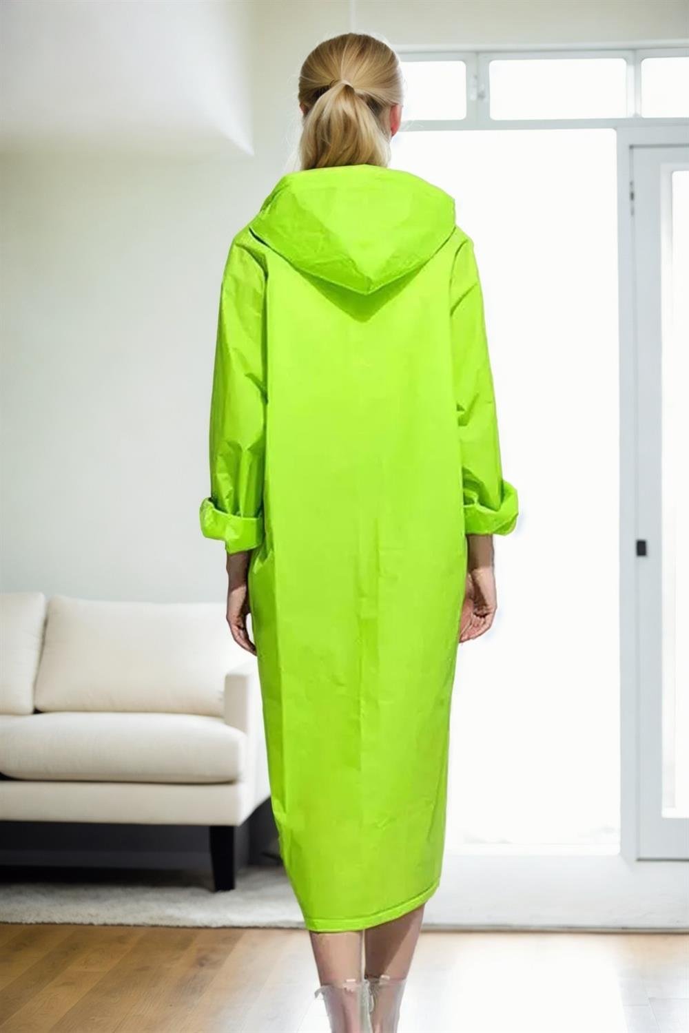89762 Dewberry Waterproof Windproof Womens Raincoat-FISTIK YEŞİLİ