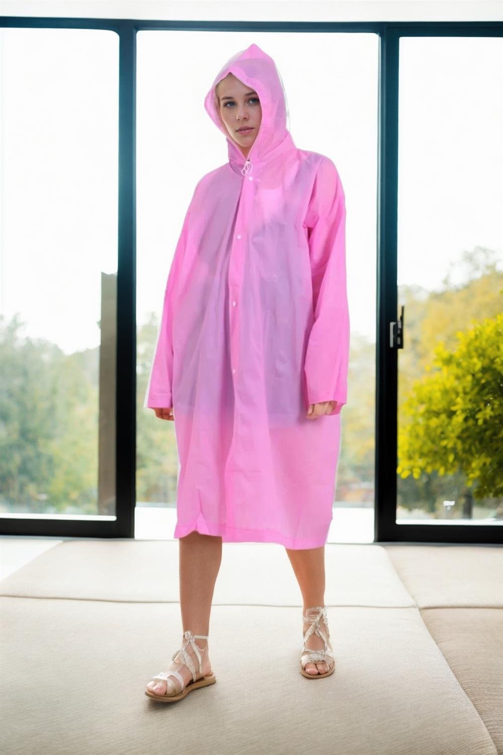 89762 Dewberry Waterproof Windproof Womens Raincoat-PEMBE