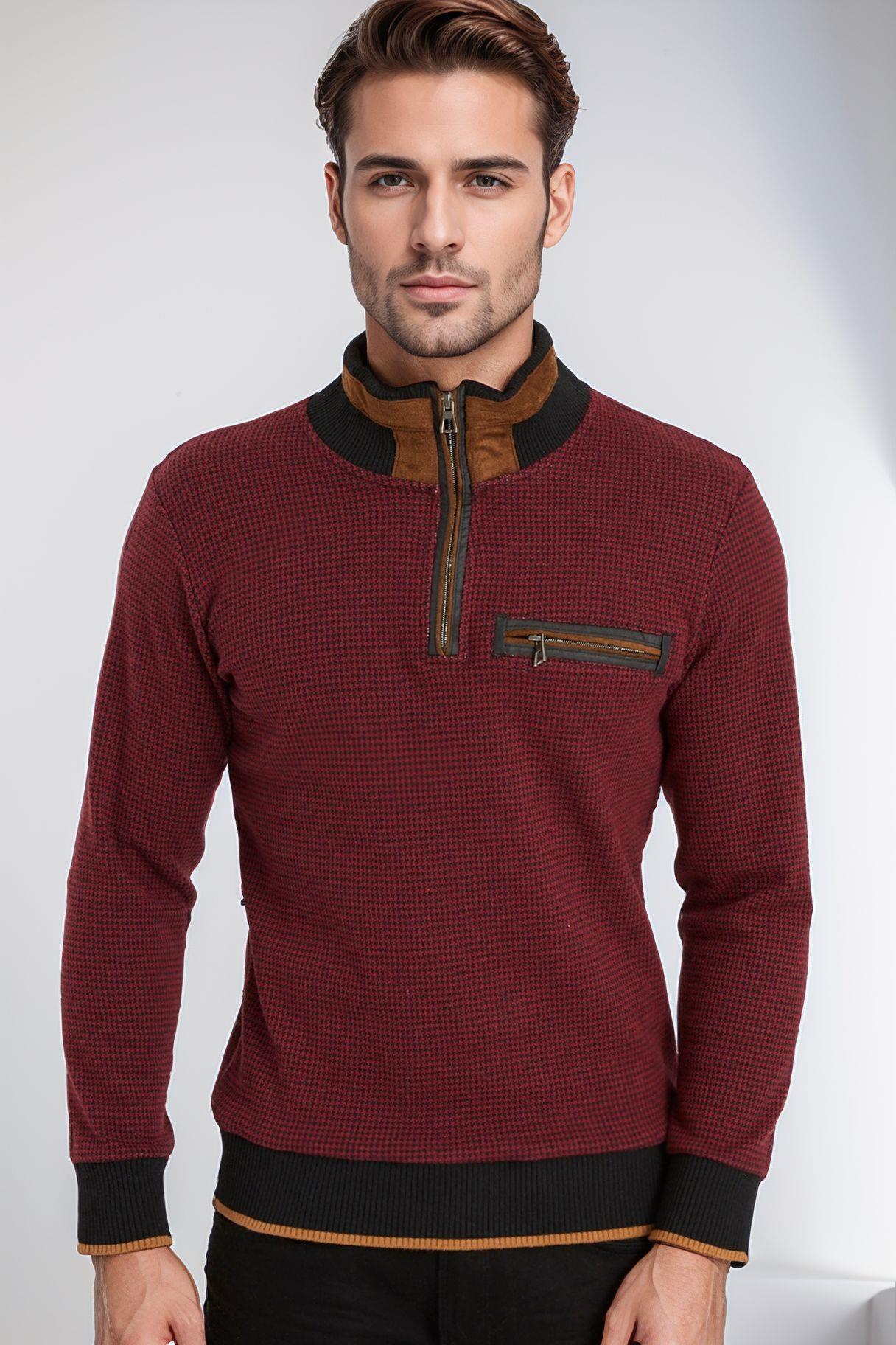9039 DEWBERRY ERKEK SWEATSHIRT-BORDO