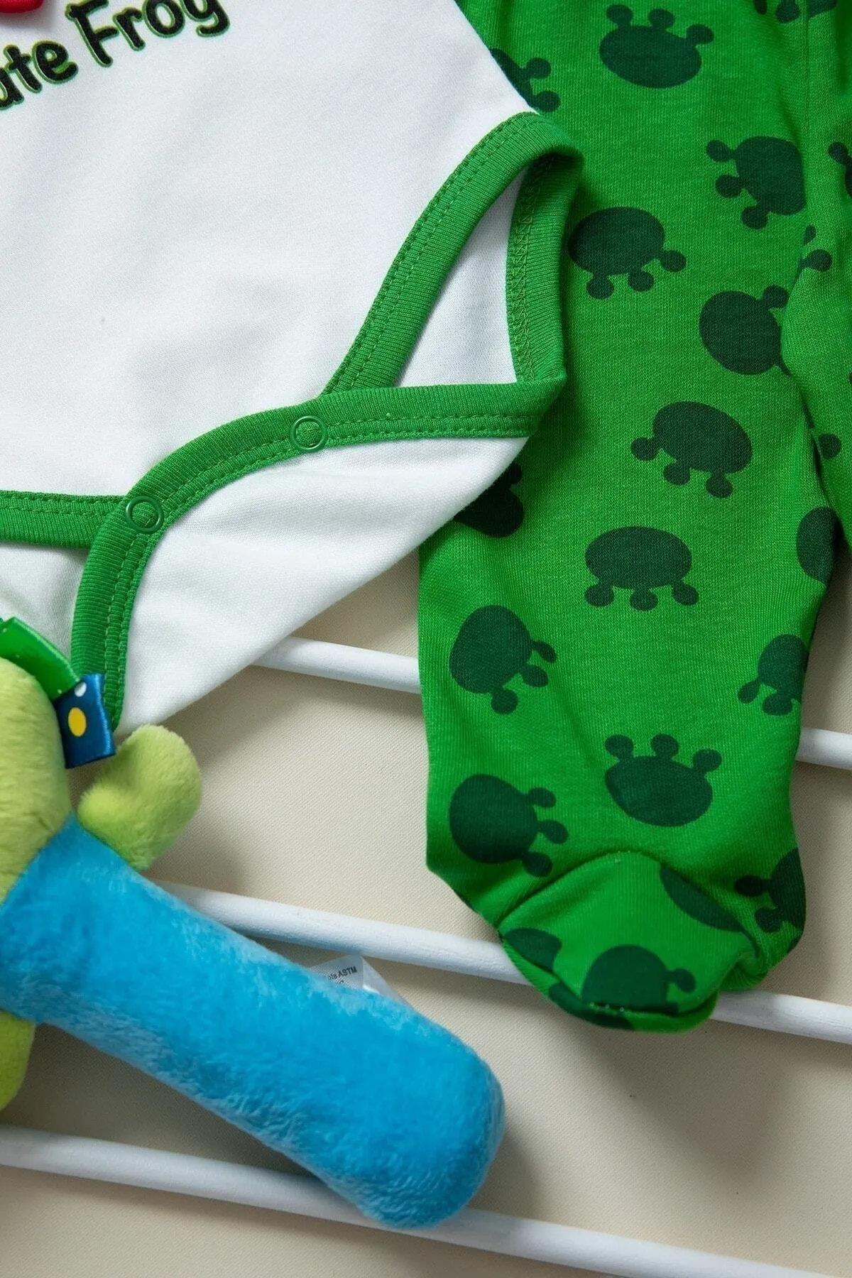 90479 Dewberry Unisex Newborn 3 Piece Clothing Set-YEŞİL