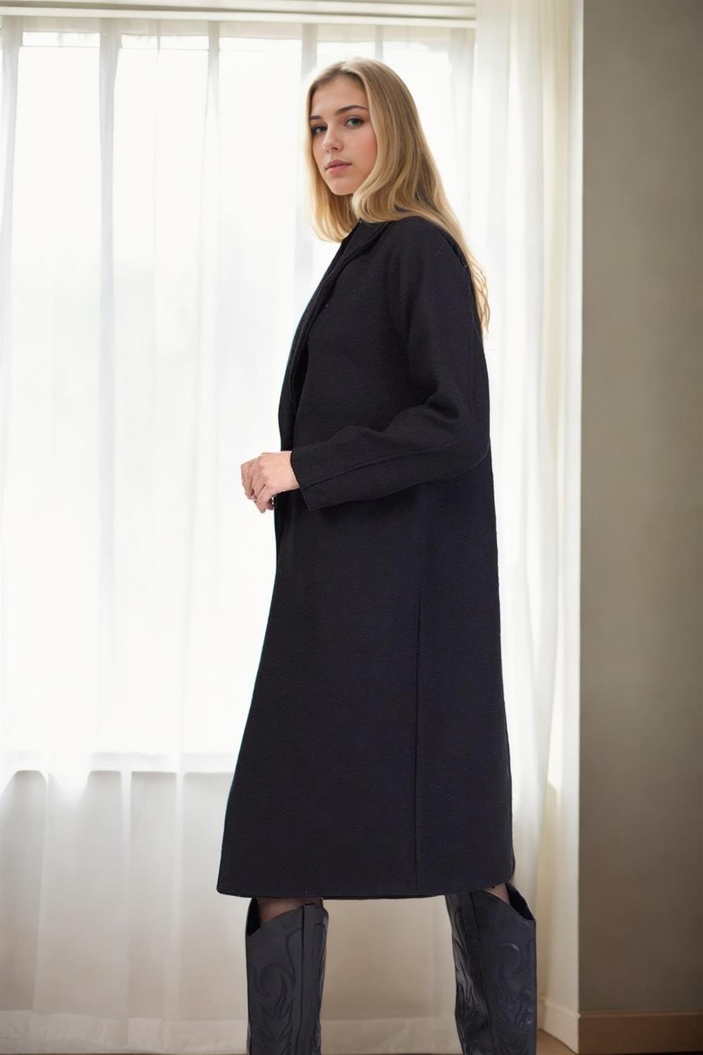 90660 Dewberry Women Coat-SİYAH
