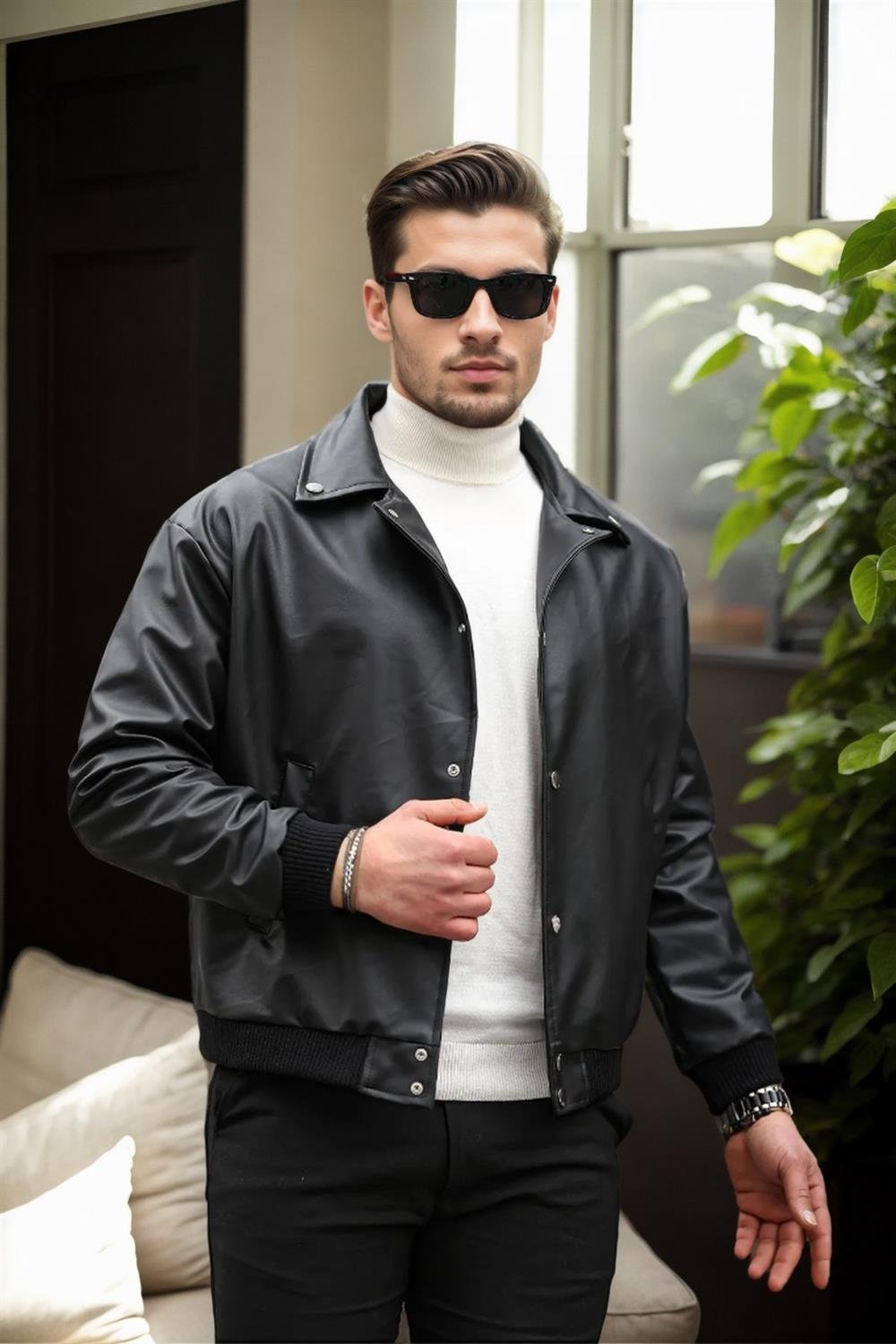 91831 Dewberry Mens Oversize Jacket-SİYAH