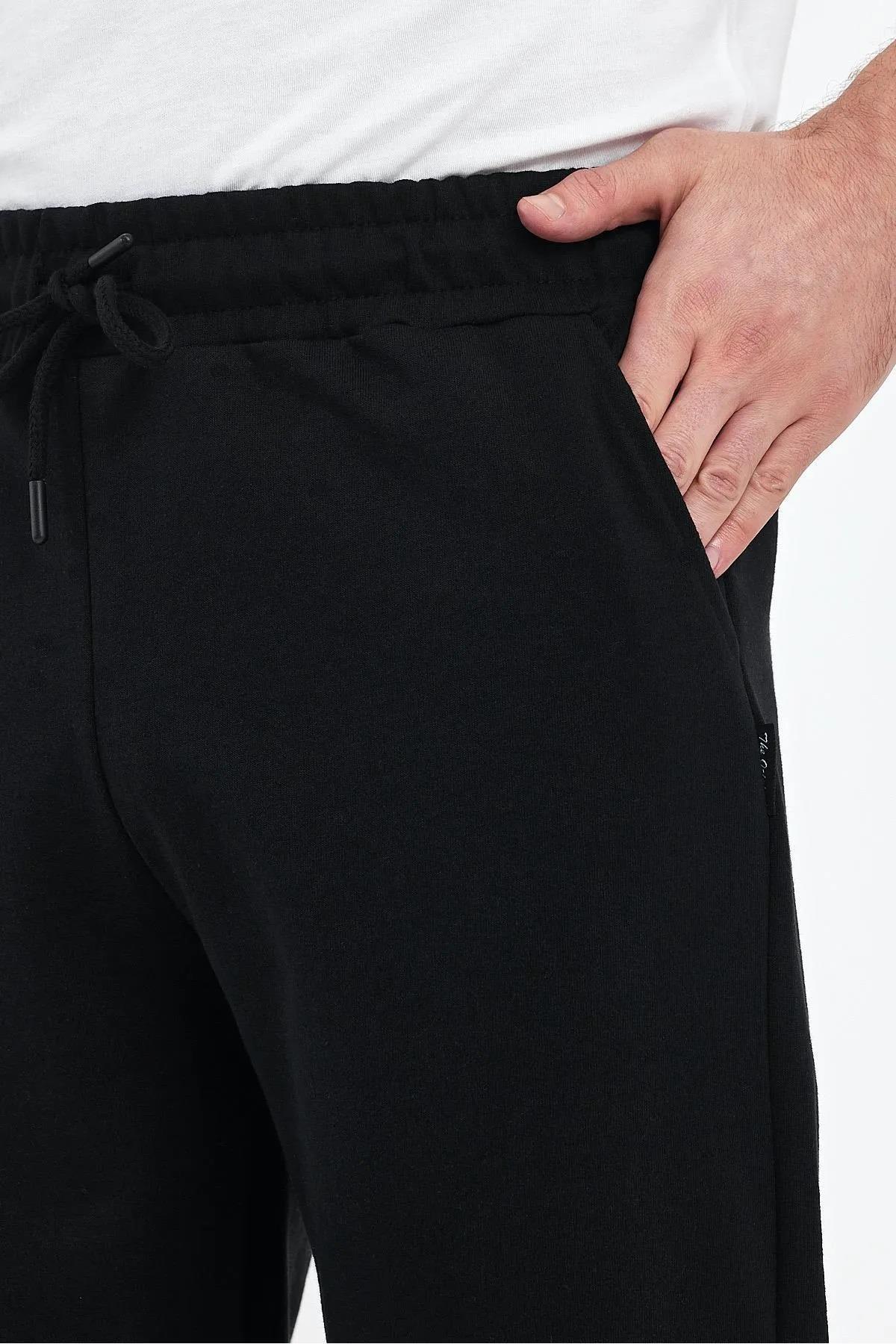 92406 Dewberry Adjustable Elastic Waist Mens Capri-SİYAH