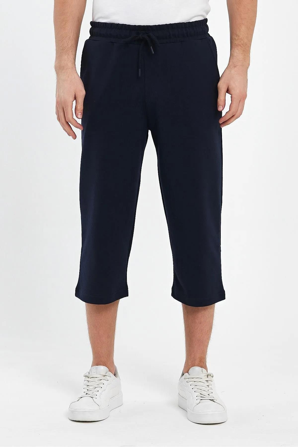 92406 Dewberry Adjustable Elastic Waist Mens Capri-LACİVERT