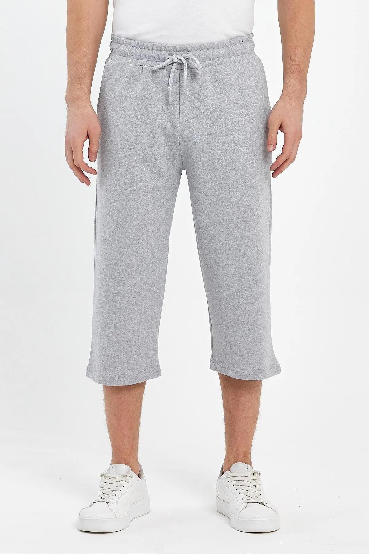 92406 Dewberry Adjustable Elastic Waist Mens Capri-GRİ