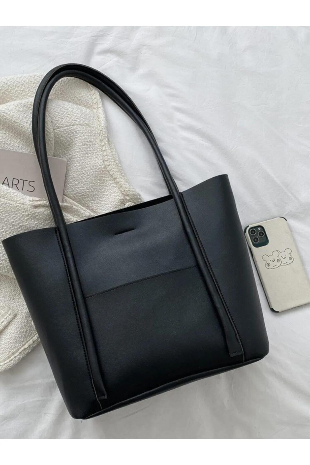 97735 Dewberry Classic Womens Shoulder Bag with Wallet-SİYAH