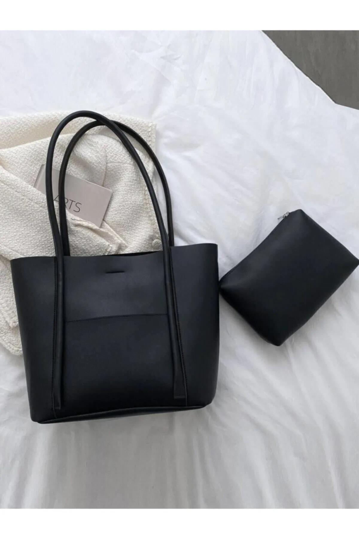97735 Dewberry Classic Womens Shoulder Bag with Wallet-SİYAH