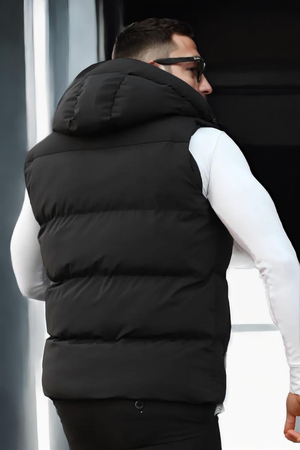 98149 Dewberry Hooded Mens Vest-SİYAH