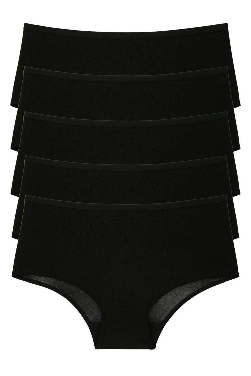 98545 Dewberry Women Panties High Waist Pack of 5-SİYAH