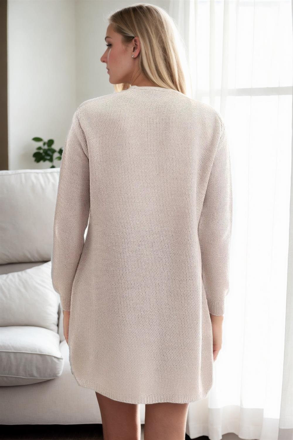 99224 Dewberry 
Kangaroo Pocket Knitwear Cardigan-TAŞ