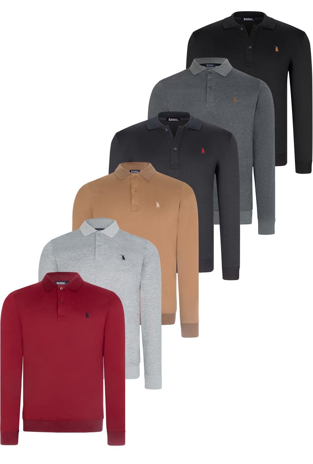 ALTILI SET V4007 DEWBERRY ERKEK SWEATSHIRT-SİYAH-LACİVERT-ANTRASİT-GRİ-BORDO-CAMEL