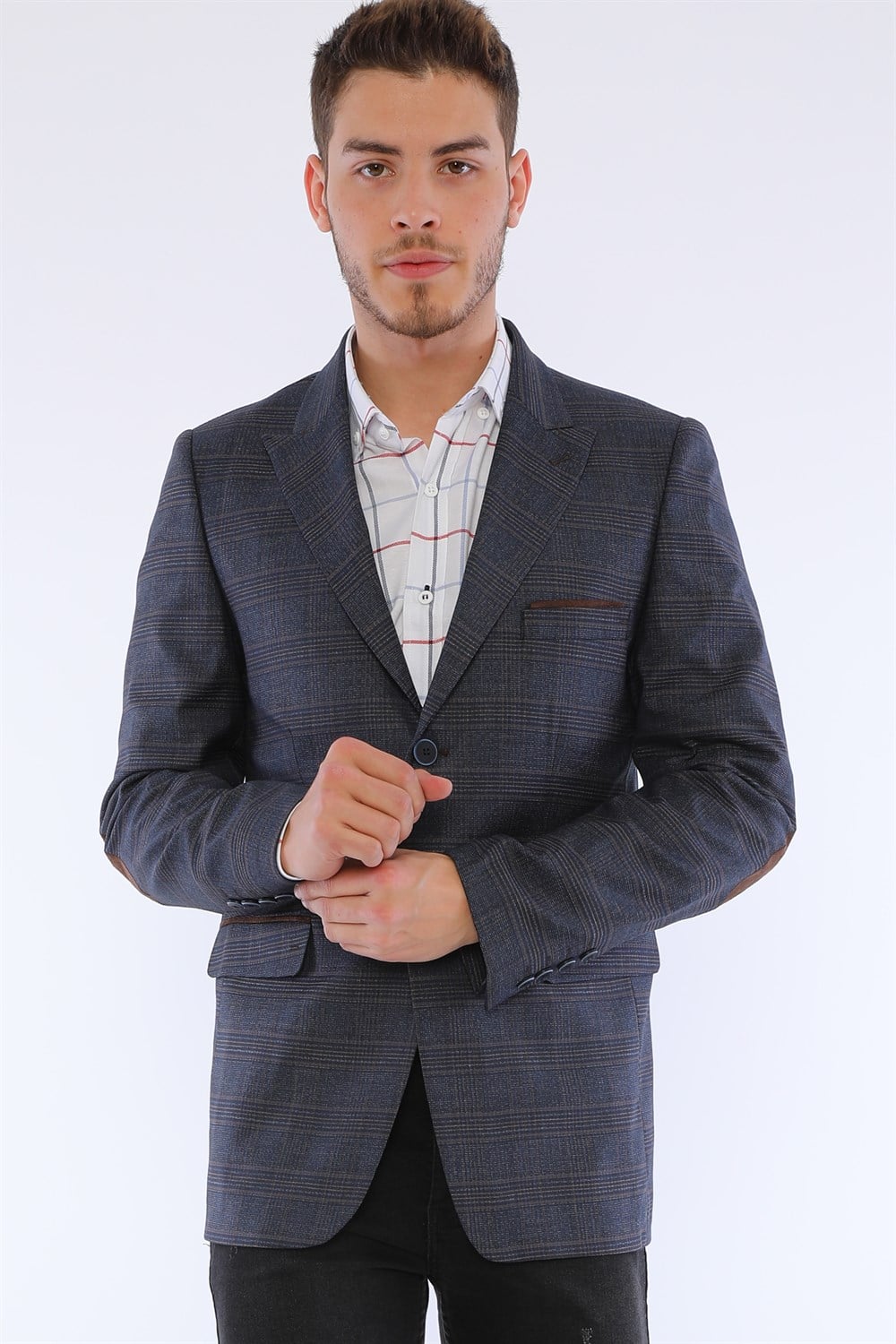 C9055 DEWBERRY ERKEK CEKET-LACİVERT- KAHVE