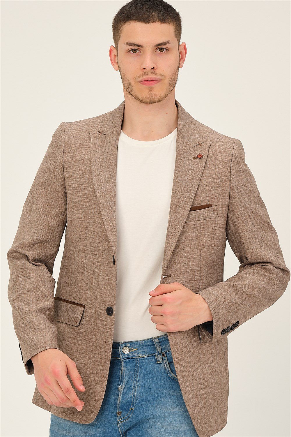 C9057 DEWBERRY ERKEK CEKET-KAHVE