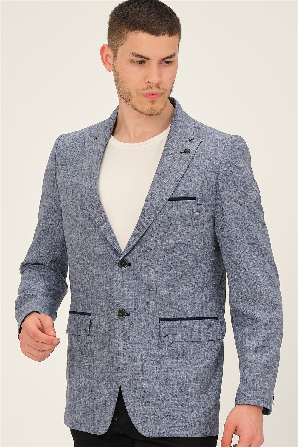 C9057 DEWBERRY ERKEK CEKET-MAVİ