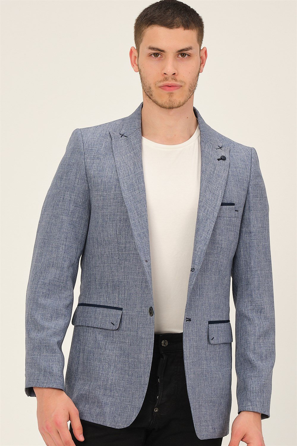 C9057 DEWBERRY ERKEK CEKET-MAVİ