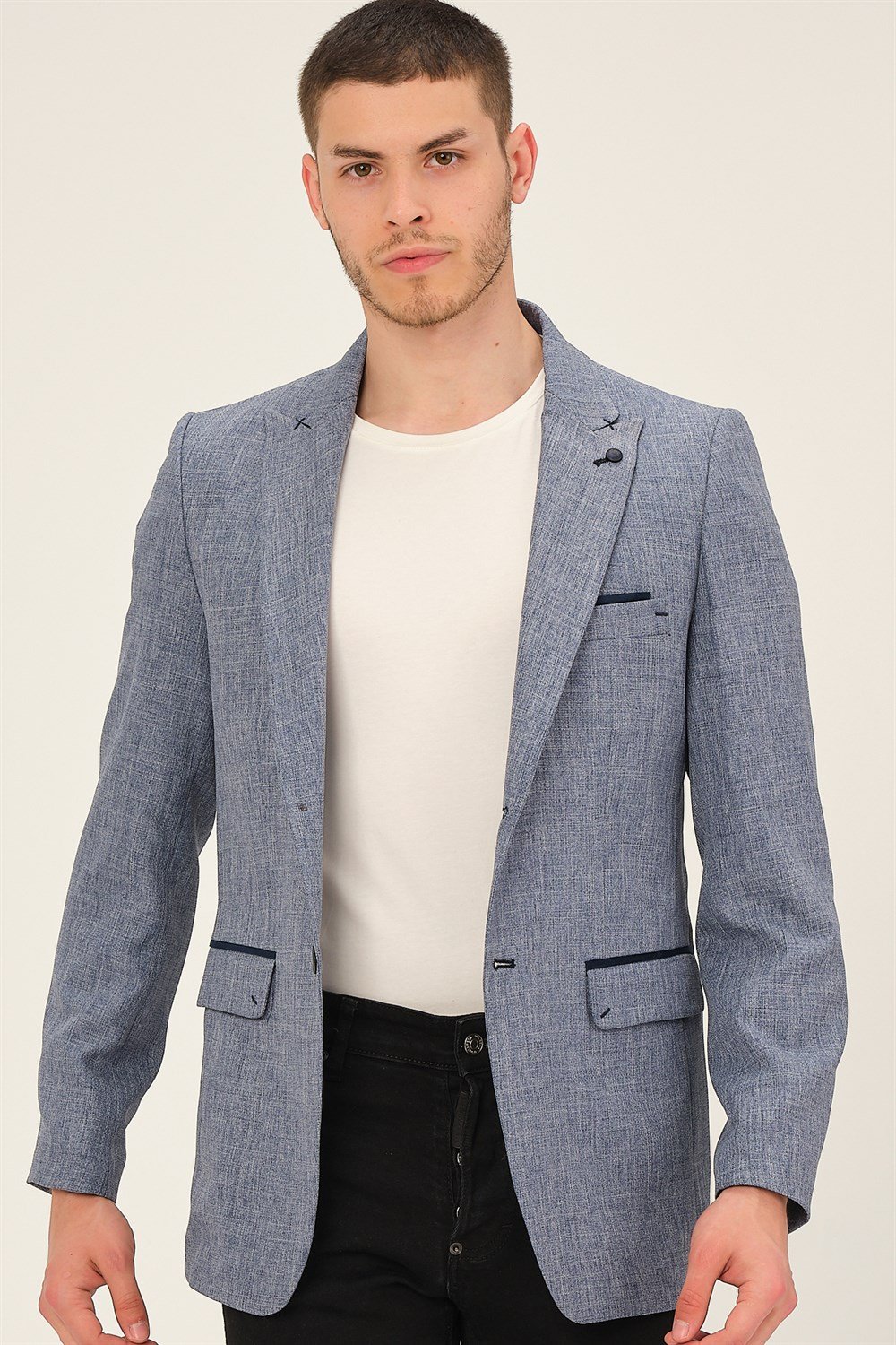 C9057 DEWBERRY ERKEK CEKET-MAVİ