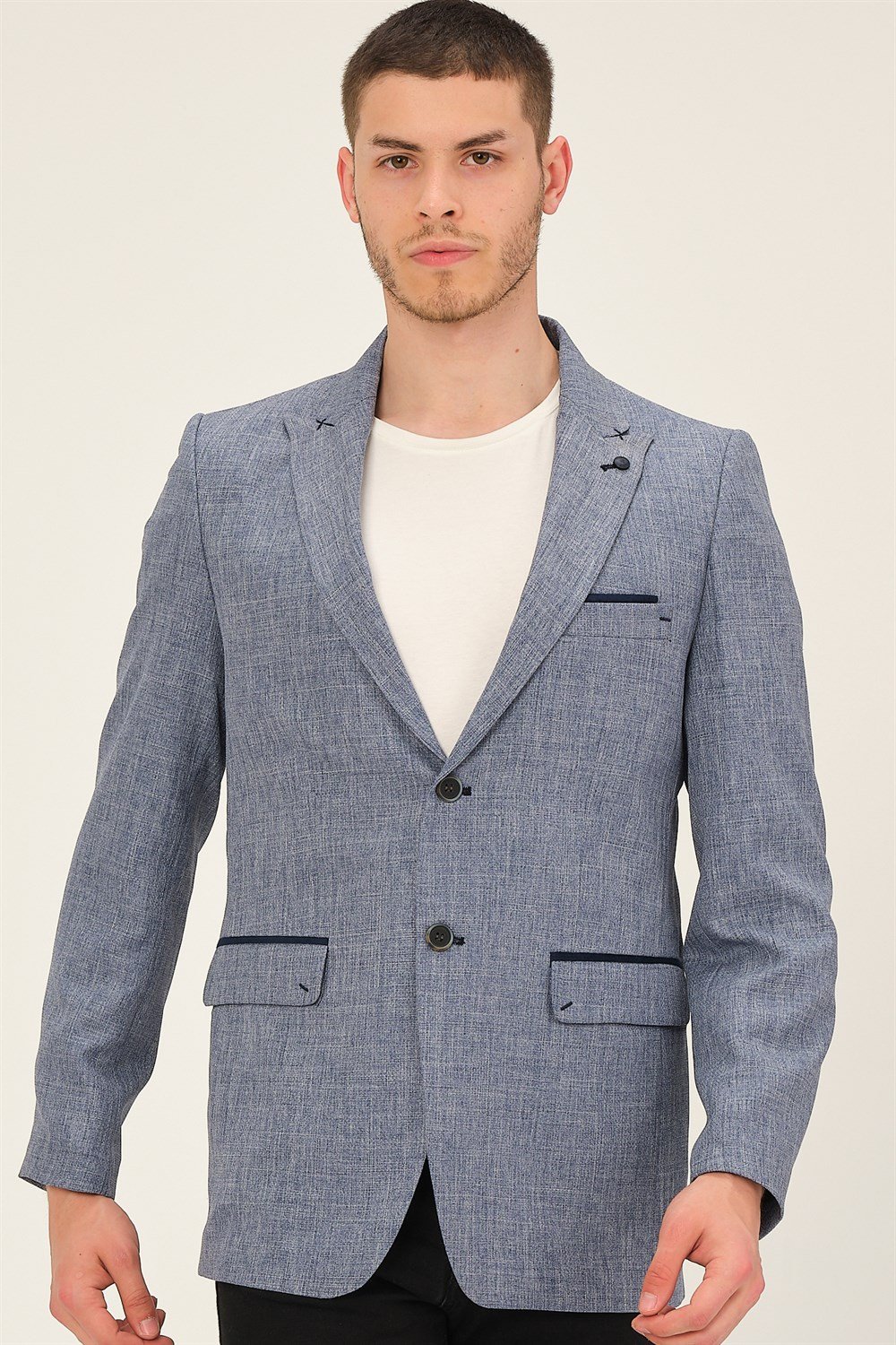 C9057 DEWBERRY ERKEK CEKET-MAVİ