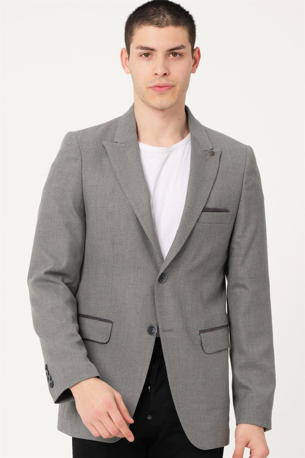C9058 DEWBERRY ERKEK CEKET-AÇIK GRİ