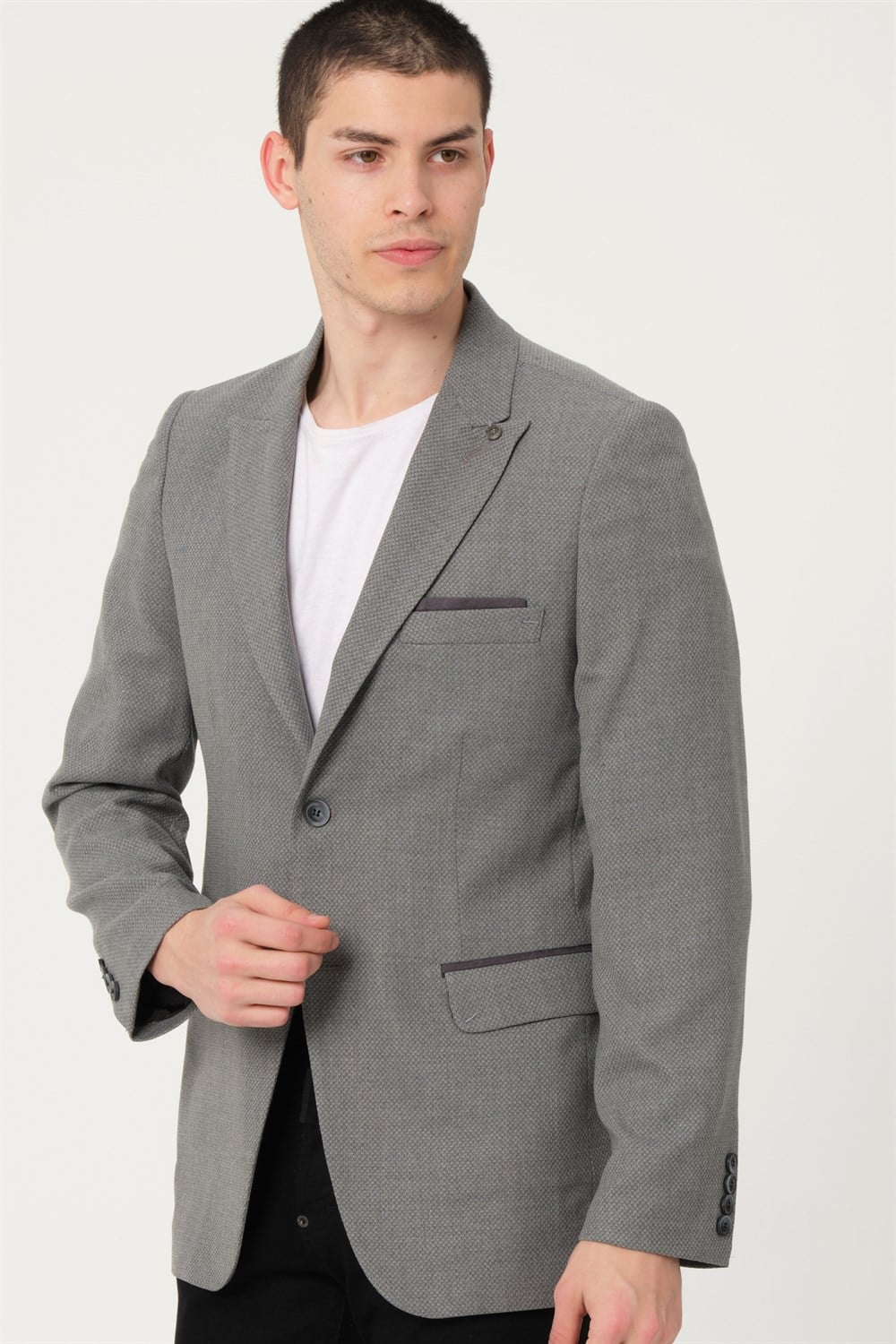 C9058 DEWBERRY ERKEK CEKET-AÇIK GRİ