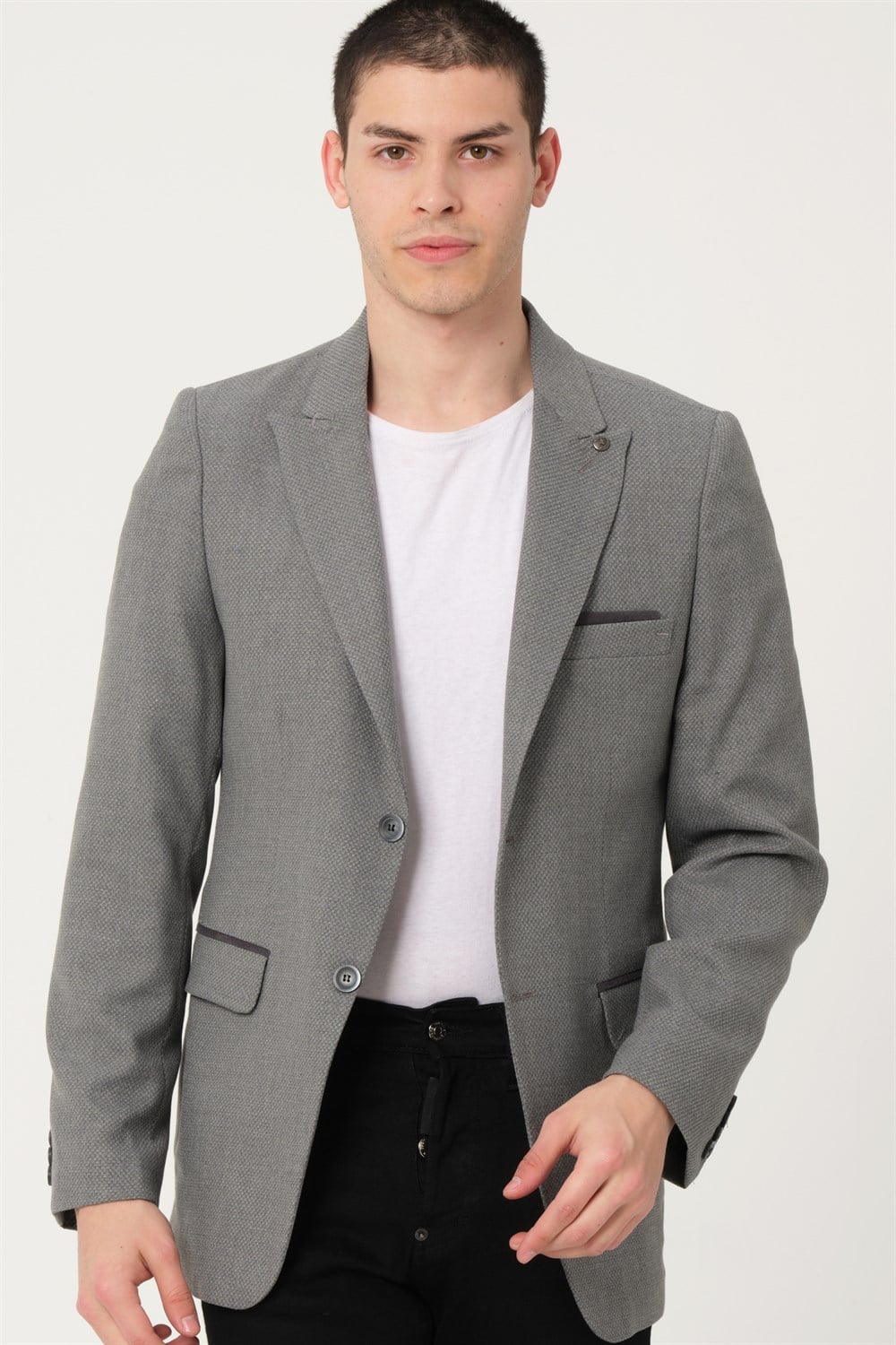 C9058 DEWBERRY ERKEK CEKET-AÇIK GRİ