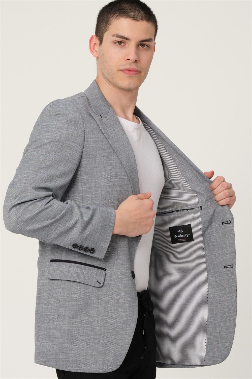 C9058 DEWBERRY ERKEK CEKET-GRİ