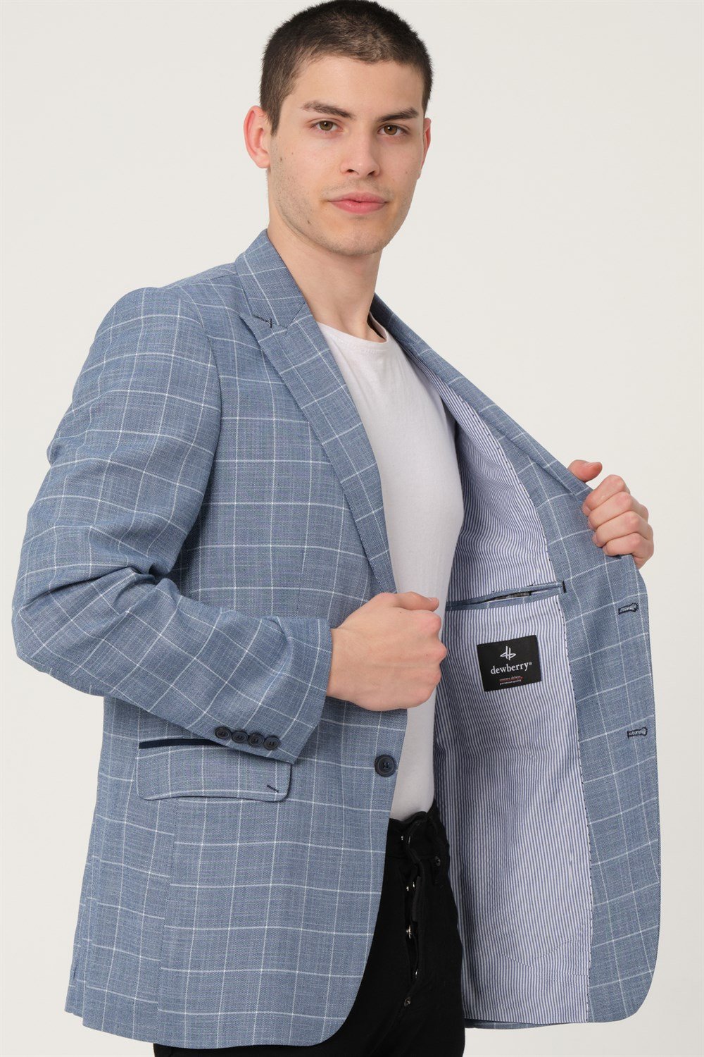 C9058 DEWBERRY ERKEK CEKET-KOYU MAVİ